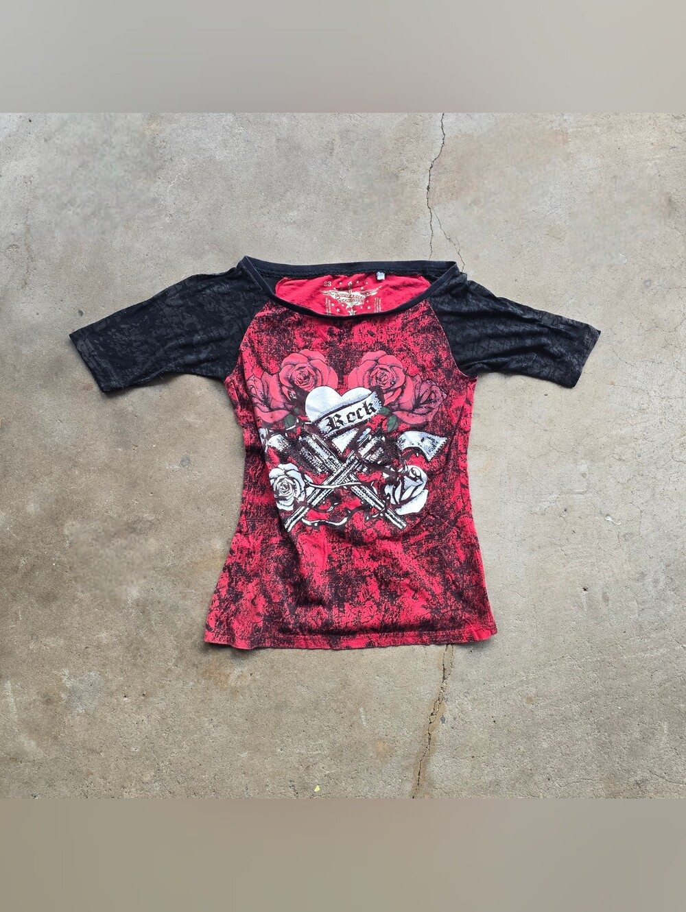 vtg y2k rock n roll bling grunge cyber top medium